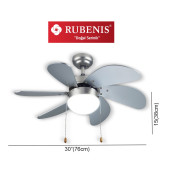 RUBENİS RBT 306 SLV GLOB TAVAN VANTİLATÖRÜ - 1