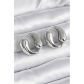 ZÜHRE 316L Çelik Gümüş Renk Halka Damla Model Kadın Küpe - 1