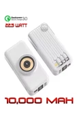 10.000 Mah Kablosuz Wireless + Dahili Kablolu + Standlı 22.5 Watt Hızlı Şarj Quick Fast Powerbank - 1