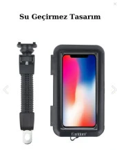 Motosiklet Gidon ve Bisiklet Aynasına Takılan Fuchsia Siyah Telefon Tutucusu thumbnail 2