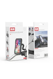 Motosiklet Gidon ve Bisiklet Aynasına Takılan Fuchsia Siyah Telefon Tutucusu thumbnail 7