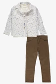 Gömlek ,Pantolon ,T-Shirt Yaprak Desen 3Parça Erkek Çocuk Takım TTR-02YPRK thumbnail 2