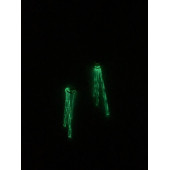 Şeffaf Renkli Gece Yeşil Neon Olan Parlak Üçlü Çubuk Şekilli Küpe Epoksi El Yapımı Hediyelik thumbnail 7