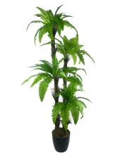 Nettenevime Yapay Ağaç Sıkas Palmiye Açık Yeşil 4Katlı 72Yaprak 150cm Salon Çiçeği Yapay Çiçek thumbnail 1