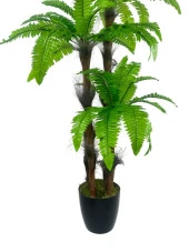 Nettenevime Yapay Ağaç Sıkas Palmiye Açık Yeşil 4Katlı 72Yaprak 150cm Salon Çiçeği Yapay Çiçek thumbnail 8