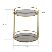 Tekno Tel EG-213 İki Katlı Banyo Aksesuar Sunum Rafı Altın - 2