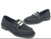 Feles Taş Toka Detaylı Triko Loafer Kadın Babet Ayakkabı thumbnail 6