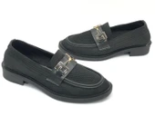 Feles Toka Detaylı Triko Loafer Kadın Babet Ayakkabı thumbnail 2