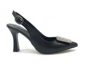 Feles Toka Taş Detaylı Arkası Açık Stiletto Kadın Topuklu Ayakkabı thumbnail 12