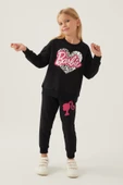 Barbie Lisanslı 1764 Sweatshirt ve Pantolon Alt Üst Kız Çocuk Eşofman Takımı - 11