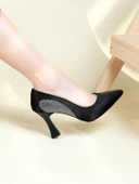 Feles Kadeh Topuklu Taşlı Kadın Stiletto Ayakkabı thumbnail 5