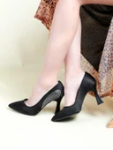 Feles Kadeh Topuklu Taşlı Kadın Stiletto Ayakkabı - 5