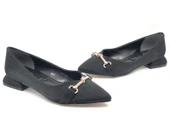 Feles Taş Toka Detaylı Saten Kadın Babet thumbnail 1