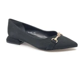 Feles Taş Toka Detaylı Saten Kadın Babet thumbnail 5