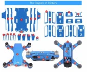 Dji Spark için Turuncu Karbon Grafik Su Geçirmez PVC Cilt Çıkartma Seti - 6