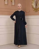 Tesettürlü Kapşonlu Ferace 678 - 2