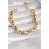 ZÜHRE 316L Çelik Gold Renk Kalın Zincir Model Kadın Bileklik - 1