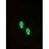 Şeffaf Renk Gece Yeşil Neon Olan Kristal Şekilli Gümüş Aksesuarlı Küpe Epoksi El Yapımı Hediyelik thumbnail 1