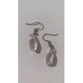 Şeffaf Renk Gece Yeşil Neon Olan Kristal Şekilli Gümüş Aksesuarlı Küpe Epoksi El Yapımı Hediyelik thumbnail 2