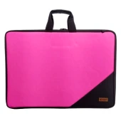 askılı, fermuarlı 35x50 resim çantası su geçirmez ketenli kumaş 35x50 proje çantası pembe thumbnail 1