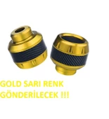 Motosiklet ,Scooter Ön Teker Koruma Takozu Karbon Detaylı (Gold Renk) 16 Mm Millere Uygun_Supermoto thumbnail 1