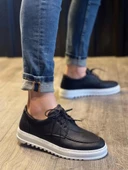 Günlük Ayakkabı T12 Siyah (Beyaz Taban) thumbnail 1