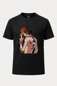 Ace One Piece Baskılı Loose Fit Bisiklet Yaka Tişört Anime Manga thumbnail 1