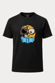 İki Yüzlü Emoji Baskılı Loose Fit Bisiklet Yaka Unisex Tişört - 1