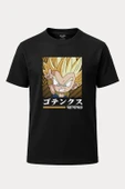 Gotenks Dragon Ball Baskılı Loose Fit Bisiklet Yaka Unisex Siyah Tişört Anime Manga thumbnail 1
