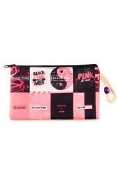 Blackpink K-Pop Desenli Kalemlik Fermuarlı Makyaj Çantası Orta Boy 12cm x 20cm - 2