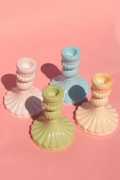 Sanat Sepet İşleri 2' li Beton Şamdan Mumluk - 2' li Şamdan Mum Seti - 3