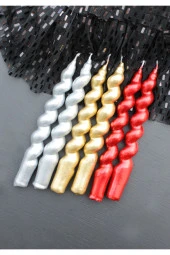 Sanat Sepet İşleri Sedefli İtalyan Burgu Şamdan Mum - 1