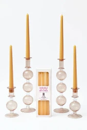 Sanat Sepet İşleri Pastel Renk Konik Şamdan Mum - 4' Lü Set - 1