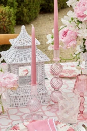 Sanat Sepet İşleri Pastel Renk Konik Şamdan Mum - 2' Li Set - 3