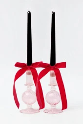 Sanat Sepet İşleri Pastel Renk Konik Şamdan Mum - 4' Lü Set - 2