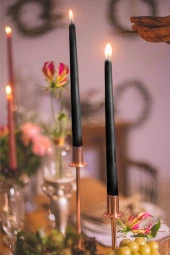 Sanat Sepet İşleri Pastel Renk Konik Şamdan Mum - 4' Lü Set - 3