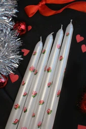 Sanat Sepet İşleri DESENLİ EL YAPIMI ÖZEL TASARIM PİNTEREST ŞAMDAN MUMU - 2