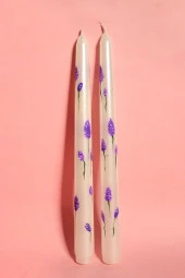 Sanat Sepet İşleri DESENLİ EL YAPIMI ÖZEL TASARIM PİNTEREST ŞAMDAN MUMU - 1