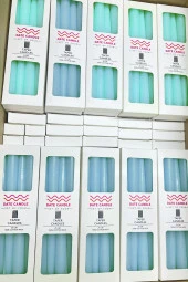 Sanat Sepet İşleri Pastel Renk Konik Şamdan Mum - 2' Li Set - 4