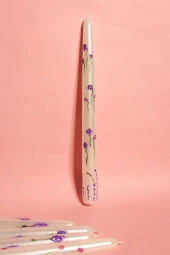 Sanat Sepet İşleri DESENLİ EL YAPIMI ÖZEL TASARIM PİNTEREST ŞAMDAN MUMU - 2