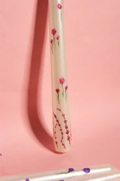 Sanat Sepet İşleri DESENLİ EL YAPIMI ÖZEL TASARIM PİNTEREST ŞAMDAN MUMU - 4