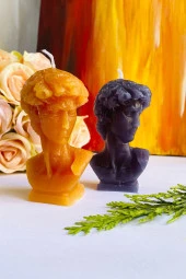 Sanat Sepet İşleri Premium Hardal David Kokulu Dekoratif Mum - 1