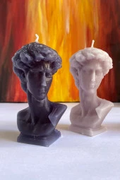 Sanat Sepet İşleri Premium Gri David Kokulu Dekoratif Mum Seti - 2'li - 2