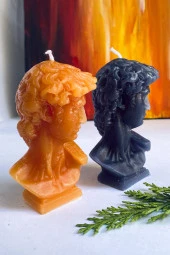 Sanat Sepet İşleri Premium Hardal David Kokulu Dekoratif Mum - 2