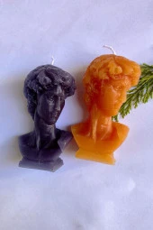 Sanat Sepet İşleri Premium Hardal David Kokulu Dekoratif Mum - 3