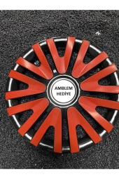 13 İNÇ JANT KAPAĞI RENAULT KIRMIZI RENKLİ KIRILMAZ + 4 ADET amblem 3911K9renault - 1