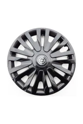 13'' Inç Opel Jant Kapağı 4 Adet Çelik Jant Görünümlü Parlak Siyah - Kırılmaz Esnek 3911syhopel - 1