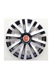 14'' Inç Fiat Jant Kapağı 4 Adet Çelik Jant Görünümlü Renkli - Kırılmaz Esnek - Kelepçe Ve Amblem 4911G9fiat thumbnail 1