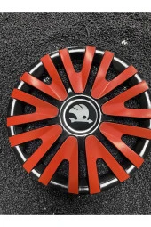 Skoda 14 Inc Kırmızı Renkli Jant Kapağı Kırılmaz 4911k9skoda thumbnail 1