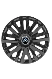 Citroen Ami 14 Inç Uyumlu Jant Kapağı Amblemli Piano Black 4'lü Takım 208 Siyah 4911syhcitroen - 2